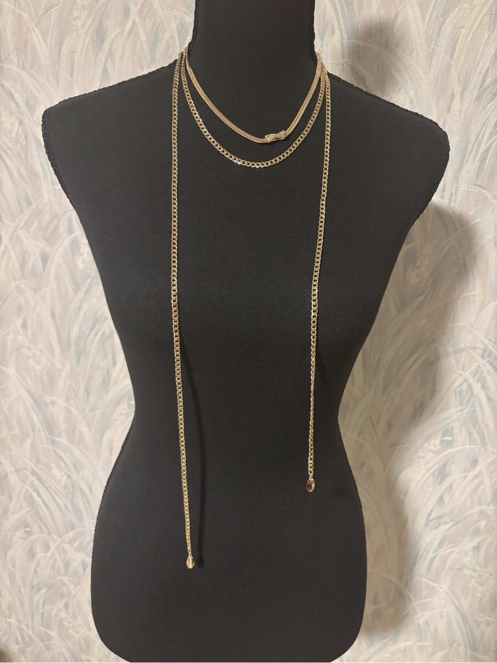 Vince Camuto Gold Layered Lariat Necklace 16”+2”